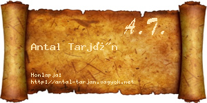 Antal Tarján névjegykártya